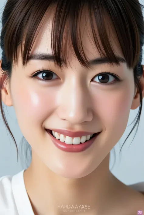 1 woman, looking at viewer, beautiful skin, beautiful eyes, beautiful face, highly detailed eyes, make up, masterpiece, Super Details, Best lighting, Realistic and Realistic Pictures, high definition RAW color pictures, slightly smile, Haruka Ayase, Haruka...