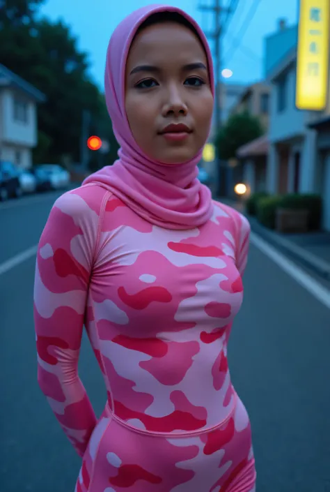 Saya sayang awak front posing, (KIMONO COAT CLOSING ALL FINGERS ), Disappointed facial expression, Front posing, Wearing Scarf neck tie, Front posing, SUPER SKINNY, (Thighs and calves huge muscles), (((MOODY FACE EXPRESSION))), "Wearing Hijab perfectly",  ...