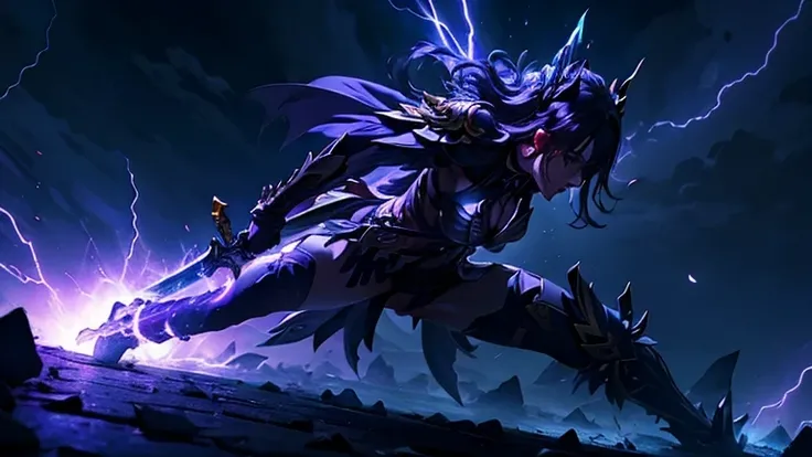 masterpiece, best quality, ultra-detailed, anime art style, cinematic lighting, full body, dramatic angle, intense battle scene,

Skirk from Genshin Impact slashing upward with her abyssal blade, dark water and shadow energy swirling around her. Across the...