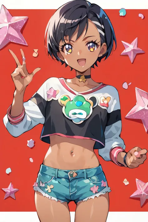 score_9, score_8_ up, score_7_ up, Anime，nsfw，uncensored，On an African background，Young women are decorated with cowrie shells，Animeスタイル，glitter，fisheye lens，Pretty Cure Style，Shaved lower abdomen，squirt，glitter，