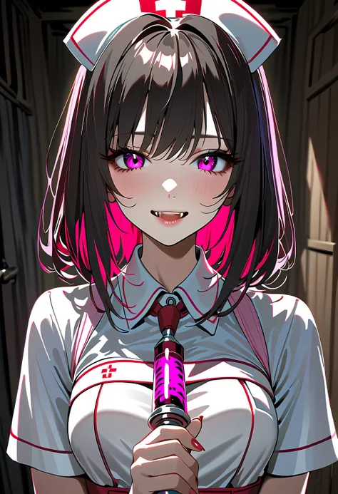 yandere nurse　syringe　 dark　Scary