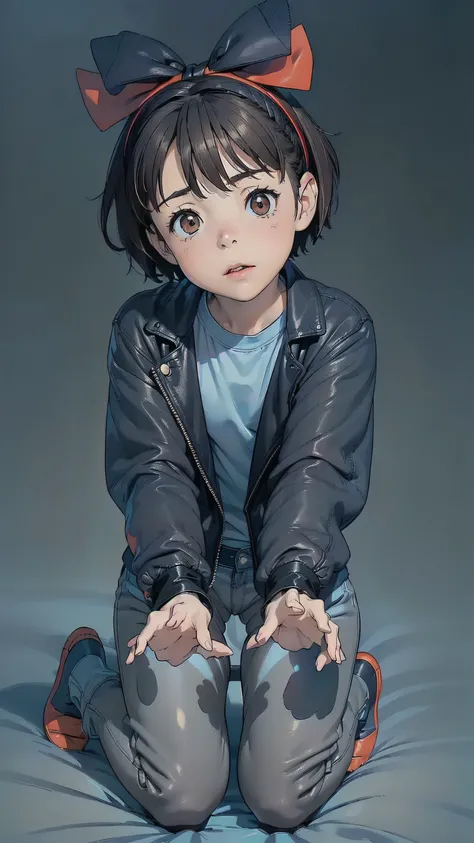 ((top quality, ultra-detailed, high resolution, extremely detailed CG, unity 8k wallpaper, by famous artist, perfect anatomy, super detailed skin, cinematic lighting, UHD, retina, anatomically correct, 1080P)), (Please draw a single one sad girl kneeling w...