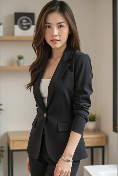 A woman in suit