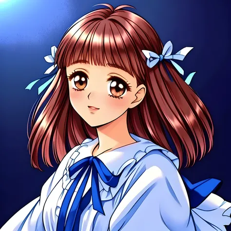 (highest quality, masterpiece:1.5), highest quality, High resolution, 1080p, 8K, (Too beautiful princess: 1.4), (Too much beloved: 1.0), (Happiest laugh: 1.0), ((Blue Gorgeous Rococo-style dress with many ribbons like princess: 1.6)), nothing but darkness ...