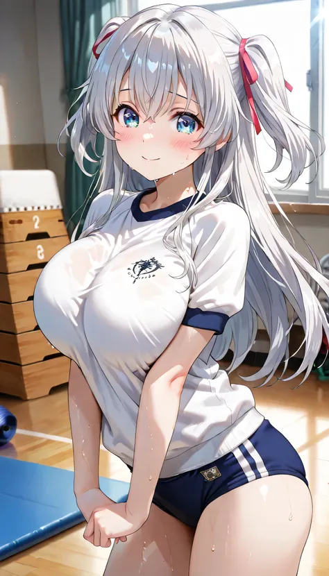 ((ultra-detailed)), (highly detailed CG illustration), (best quality:1.2), ultra-highly, girl, dainty facial structure, (face), (round face), rounded chin:1.2, short stature,, celia-default, celia claire, blue eyes, moist eyes, silver hair color, two side ...
