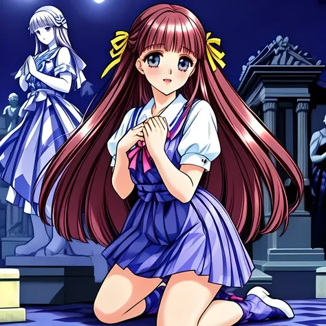 (highest quality, masterpiece:1.5), highest quality, High resolution, 1080p, 8K, (Too beautiful, ((Too much beloved)) noble grown beautiful beautiful lady with detailed is kneeling and praying to summon me to pleasure with her at night, the lady is lighted...