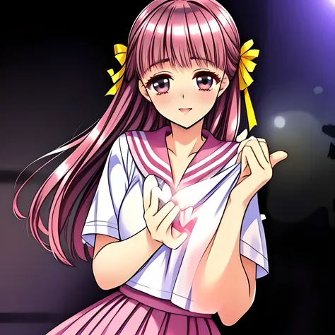 (highest quality, masterpiece:1.5), highest quality, High resolution, 1080p, 8K, (Too beautiful, purest neatest Sakuragi mai, Girl's love-story comic heroine, ((Too much beloved)) noble grown beautiful beautiful lady with detailed is in a darkness, control...