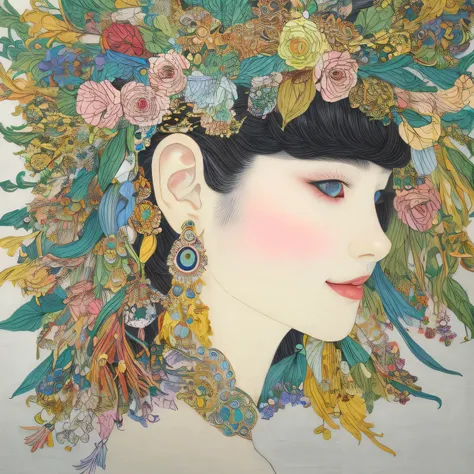 Beautiful Goddess of Fertility、((solo))、ゼンタングルArt 、Organic vegetables 、(znchn style:1.4)、 official 、masterpiece、 Beautiful Face、joy、joy、A cute image character for the investment community called affluence 、 floral 、Art、Awareness-raising、 Delicate Colors 、...