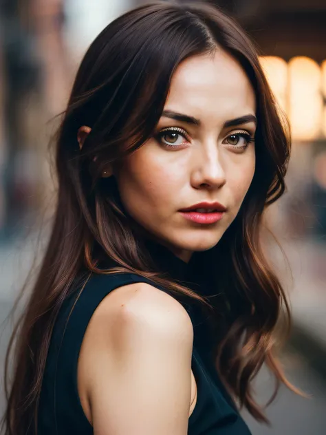 A stunning intricate full color portrait of (sks woman:1), in a black skirt, in full height, epic character composition, illya kuvshinov, Alessio Albi, nina masic, Sharp focus, natural lightin, sub-surface Scattering, f2, 35 mm, film grains,