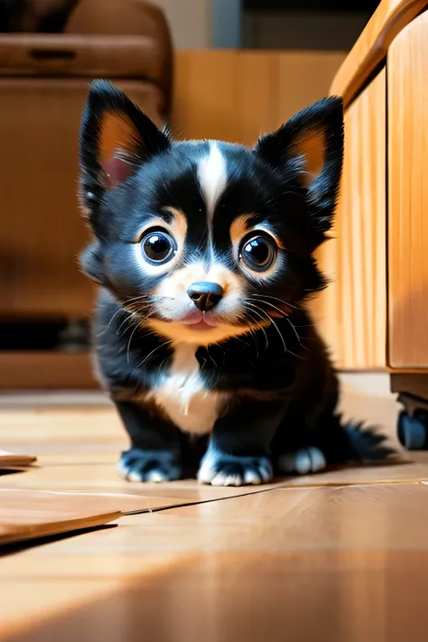 art with musical instruments、Make the white part of the dog pattern a little more