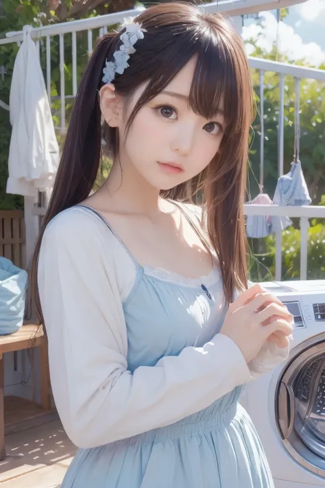 8k, raw photo, best quality, hires, realistic, photorealistic, extremely detailed 8k wallpaper, beautifully detailed eyes, finely detailed face,
 break 
rim lighting to cleavage, bokeh,
 break 
perfectly anatomically correct:1.2,
 break 
blue sky, coastal ...