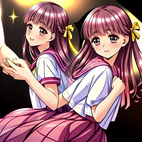 (highest quality, masterpiece:1.5), highest quality, High resolution, 1080p, 8K, (Too beautiful, neatest elder Sakuragi mai, Girl's love-story comic heroine, ((Too much beloved)) noble grown beautiful beautiful lady with detailed is in a darkness, Lean bac...