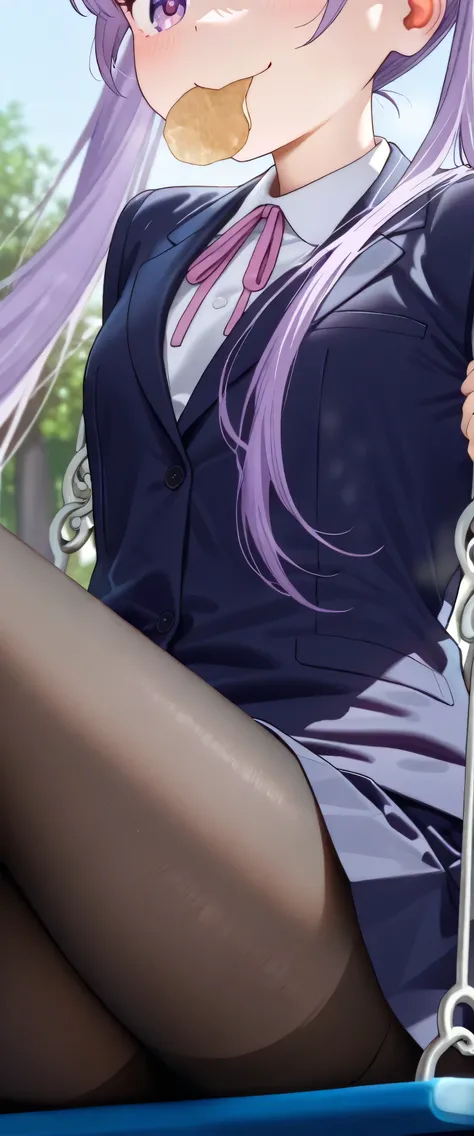 (beautiful girl: 1.3),Highest quality,8k,Highly detailed CG unit wallpaper,masterpiece:1.2,top-quality,Ultra-high resolution,RAW Photos,real texture skin,beautifully shaped butt,1girl,solo,Aoba SUZUKAZE,purple hair, long hair, small breasts,smile,Tilting h...