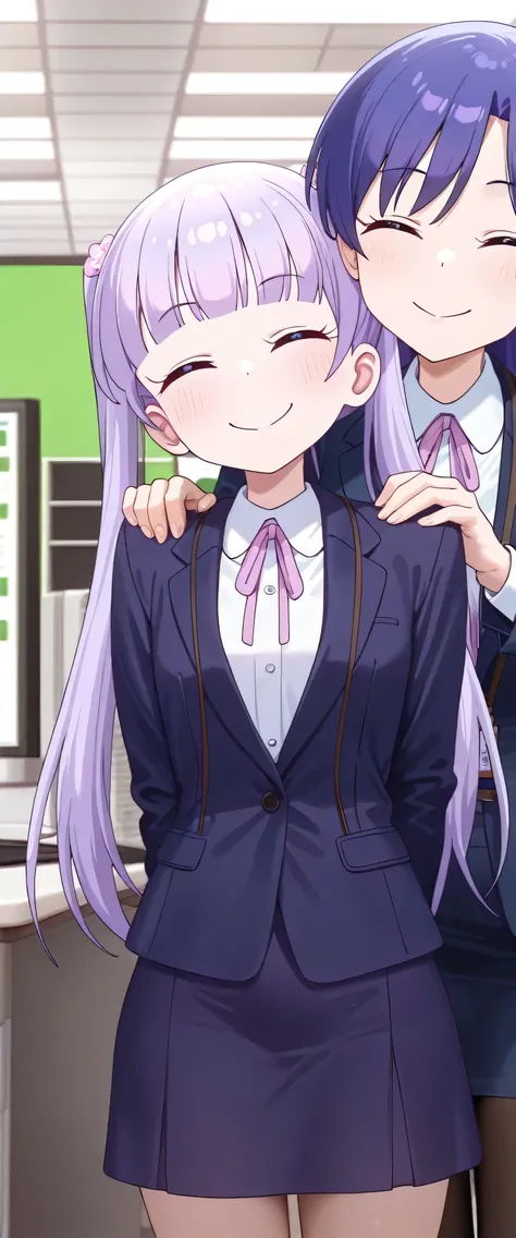 The Idolmaster,Kisaragi Chihaya,2girl,(Kisaragi Chihaya and Suzukaze Aoba are standing with their arms around each other's shoulders),(beautiful girl: 1.3),Highest quality,8k,Highly detailed CG unit wallpaper,masterpiece:1.2,top-quality,Ultra-high resoluti...