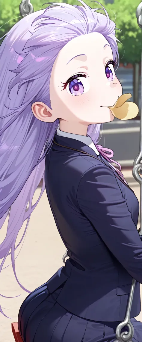 (beautiful girl: 1.3),Highest quality,8k,Highly detailed CG unit wallpaper,masterpiece:1.2,top-quality,Ultra-high resolution,RAW Photos,real texture skin,beautifully shaped butt,1girl,solo,Aoba SUZUKAZE,purple hair, long hair, small breasts,smile,Tilting h...