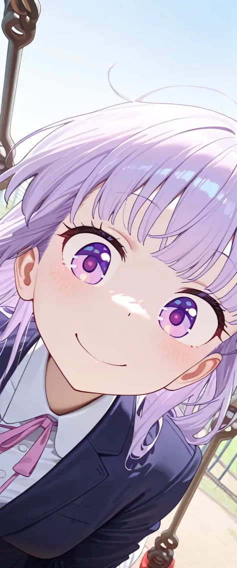 (beautiful girl: 1.3),Highest quality,8k,Highly detailed CG unit wallpaper,masterpiece:1.2,top-quality,Ultra-high resolution,RAW Photos,real texture skin,beautifully shaped butt,1girl,solo,Aoba SUZUKAZE,purple hair, long hair, small breasts,smile,Tilting h...