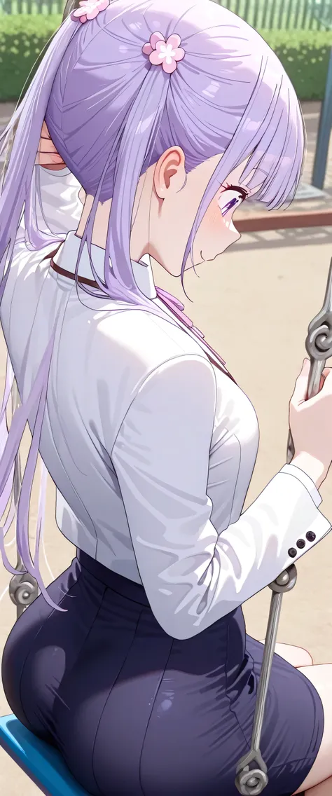 (beautiful girl: 1.3),Highest quality,8k,Highly detailed CG unit wallpaper,masterpiece:1.2,top-quality,Ultra-high resolution,RAW Photos,real texture skin,(office),beautifully shaped butt,1girl,solo,Aoba SUZUKAZE,purple hair, long hair, small breasts,smile,...