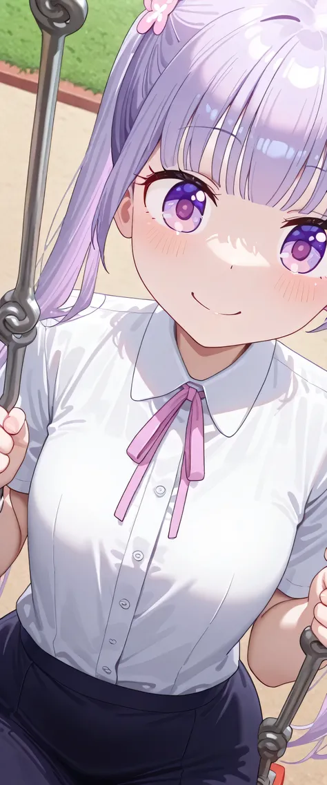 (beautiful girl: 1.3),Highest quality,8k,Highly detailed CG unit wallpaper,masterpiece:1.2,top-quality,Ultra-high resolution,RAW Photos,real texture skin,(office),beautifully shaped butt,1girl,solo,Aoba SUZUKAZE,purple hair, long hair, small breasts,smile,...