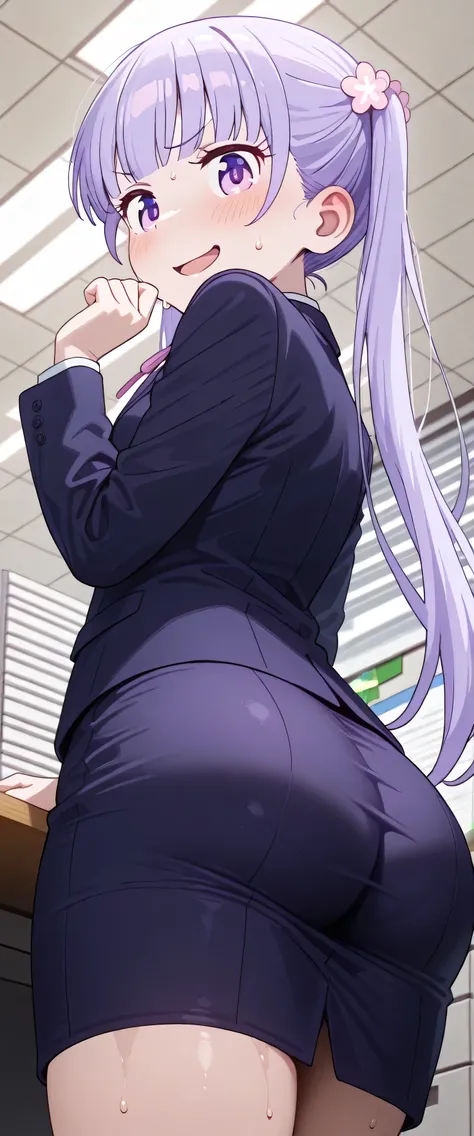 (beautiful girl: 1.3),Highest quality,8k,Highly detailed CG unit wallpaper,masterpiece:1.2,top-quality,Ultra-high resolution,RAW Photos,real texture skin,(office),beautifully shaped butt,1girl,solo, (((sweat))),open your mouth wide,(cover),is embarrassing,...