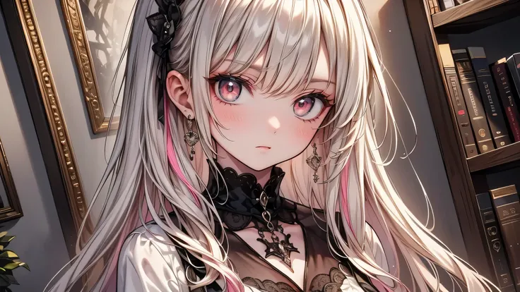 masterpiece, insanely detailed, best quality, hyper detailed, high quality, exquisite, detailed, beautiful, ultra detailed, FHD, Full-HD, absurdres, highres, 16K, female, intelligent, serious look, serious expression, standing, looking at viewer, long hair...