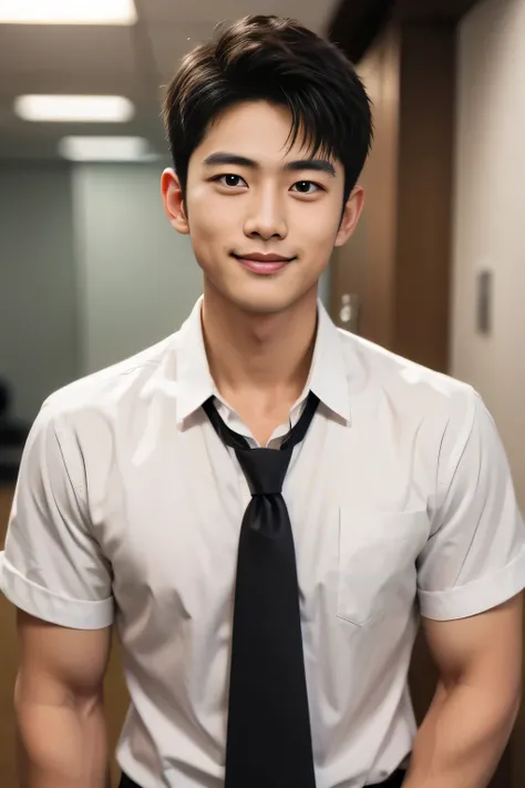  male、Japanese、handsome、macho、about office workers、short hair、Smile Yan
