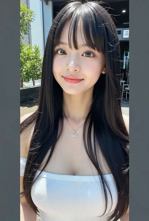 {{}},{High precision in selection},{{{{chestof上of顔of写真}}}},{{1 person18 of :Smile Yan:chest:Nipples}}、{Smile:big double eyelids:mascara: teardrop bags:}}、{{透けて見える白いタンクトップ-Nipples:1.8}}