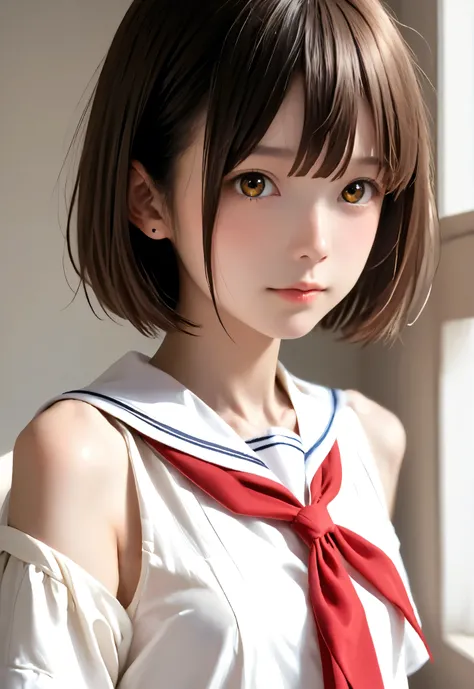  score_9, score_8_ up, score_7_ up,n current   ,( photo realistic:1.5),cute girl, , sunlight, Yang, school uniform, short hair,  small breasted  ,skinny, slender ,short,slender body,younger,かわいいyounger女の子 opening without permission,   thin shoulders, reali...