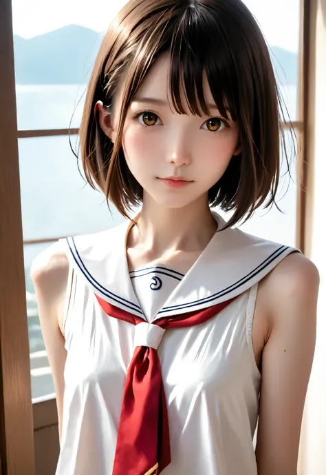  score_9, score_8_ up, score_7_ up,n current   ,( photo realistic:1.5),cute girl, , sunlight, Yang, school uniform, short hair,  small breasted  ,skinny, slender ,short,slender body,younger,かわいいyounger女の子 opening without permission,   thin shoulders, reali...