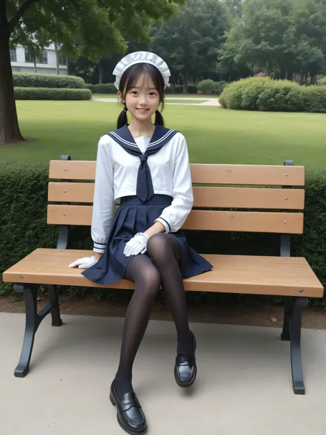score_9, score_8_up , score_7_up , realistic,  Picture  , Detailed face and eyes, more,cute,cosplay long sleeve sailor suit visible when closed , maid cap ,white gloves, navy knee-length skirt visible when closed,20 years old,cute,masterpiece,4K,8k,16 kg,H...