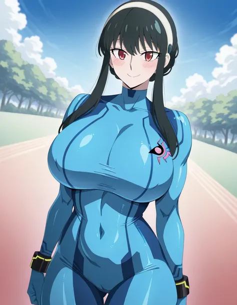 傑作、best quality、best resolution、best image quality、amazing quality、 very aesthetic、 absurdres、anime coloring、1woman、mature woman、<lora:yor-briar-s1-illustrious-lora-nochekaiser:1>、yor briar、solo、black hair、long hair、sidelocks hair、red eyes、white hairband、c...