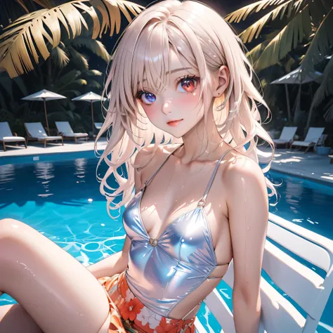 (Excellent: 1.2),(Best Quality: 1.3),(Super Detailed: 1.3),1 Girl,((High School Girl with Heterochromia Iridum)),((Heterochromia Iridum, Blue Eyes, Red Eyes)),((Sparkling Detailed Eyes)),(Very Detailed Eyes),((Crystal-Like Eyes)),(Platinum and Purple Long ...