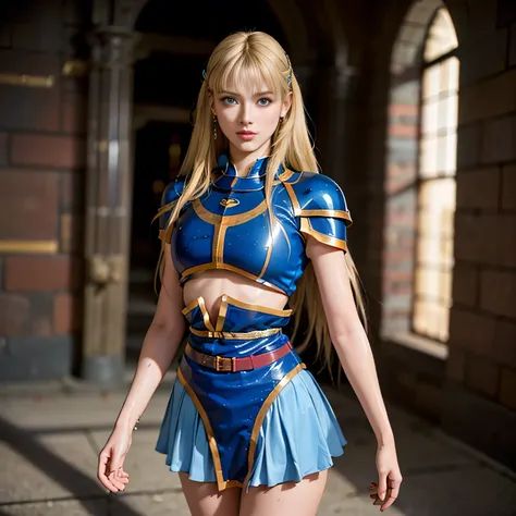 (((masterpiece, best quality))),(high resolution illustration),(((hyper detail))),(((Very beautiful long blonde hair))),(((Very beautiful face))), ((((Detailed face)))),(((very beautiful blue eyes))),(((Realistic Skin))),(((her face is flushed))),(((dignif...