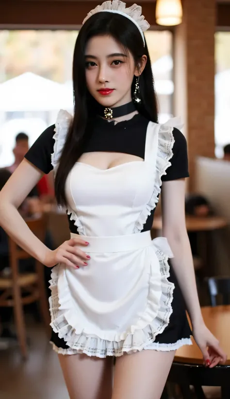Hourglass body shape , Maid wearing SexyMaidCostume, kanna,score_9,score_8_ up,score_7_ up,
ultra detail, absolute resolution, 32K, masterpiece, High Quality , High Definition, cowboy shot,

beautiful Japanese girl, Slender, Pretty face, Skinny girls, Thin...