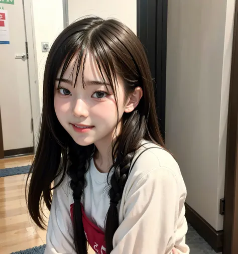S,Line up quietly before entering the claSSroom, elementary School StudentS, 女の子,かわいい, MaSterpiece, DetailS,Smile