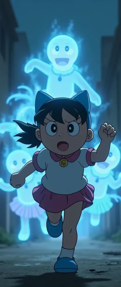 highdefinition images,Doraemon the movie、Shizuka-chan is chased by ghosts、Doraemon is underneath ghosts