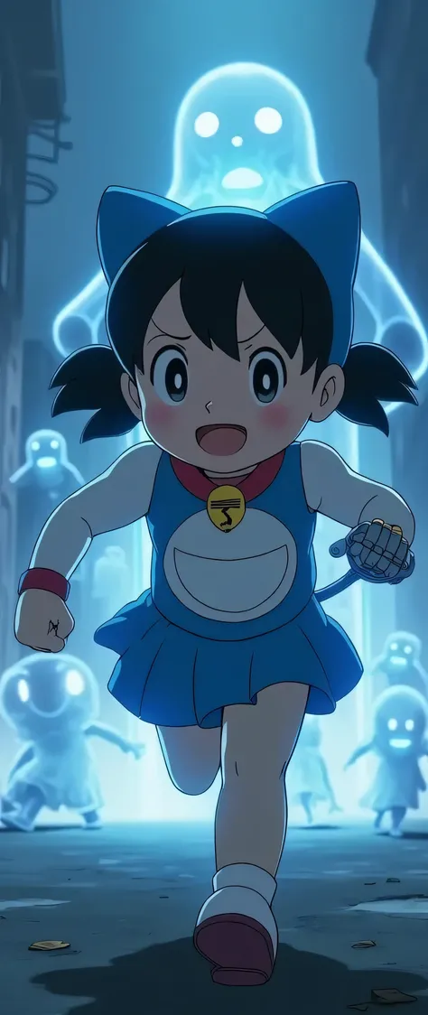 highdefinition images,Doraemon the movie、Shizuka-chan is chased by ghosts、Doraemon is underneath ghosts