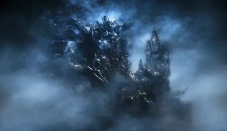 Gargoyle Statue mounted on Gothic Church, glowing eyes, dark aesthetic, nighttime, foggy, surreal horror, gothic, dark fantasy, high detail, masterpiece..