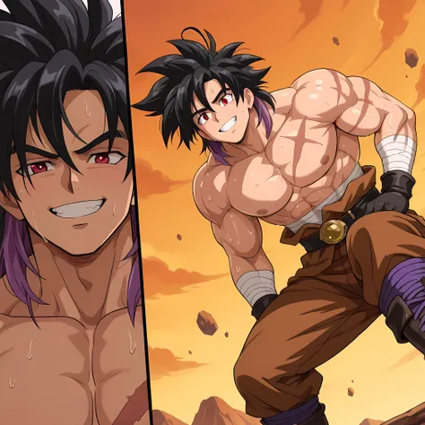 (high rear angle, extreme_close-up), ((epic anime scene, 1man, air pressure attack, epic battle scene):1.10), (Chrono Trigger anime style:1.15, anime style warm colors, ultra quality, full HD, 4K quality, perfectly detailed eyes, rich scenery details, ultr...