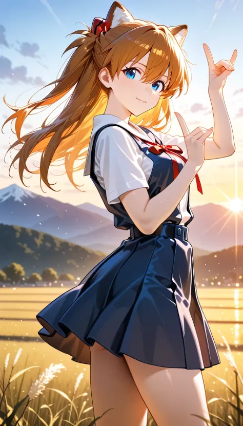 Asuka Langley Soryu,(beautiful girl: 1.3),1girl,masterpiece, Highest quality, Ultra-high resolution,rich contrast,super high quality,8k,Highly detailed CG unit wallpaper,texture,Incredibly absurd,Ultra-high resolution,RAW Photos,Depth of Field 1.2,A villag...