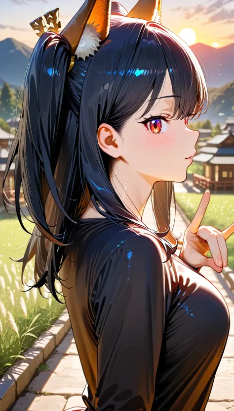 Takarada Rikka,(beautiful girl: 1.3),1girl,masterpiece, Highest quality, Ultra-high resolution,rich contrast,super high quality,8k,Highly detailed CG unit wallpaper,texture,Incredibly absurd,Ultra-high resolution,RAW Photos,Depth of Field 1.2,A village mou...