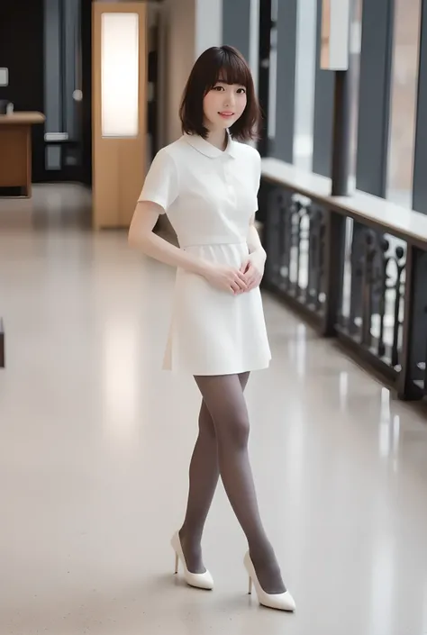       Super Real ,       photorealistic   ,    (Full body image:1.5),  She looks so happy      , shadow,           Global Illuminations          , Alone, (japanese women in their 20s :1.5),      very beautiful、     cute smile ,    Slim,    brown hair ，　bea...