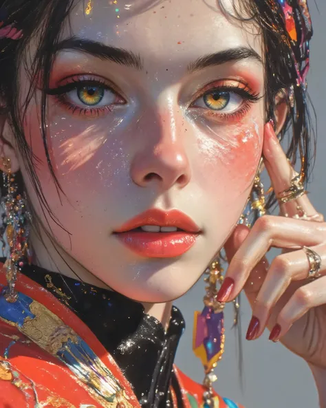 Midjourney_Whisper,A hyper-realistic portrait of a stunning supermodel, featuring a beautifully detailed face with captivating eyes and a serene expression,The image showcases her natural beauty, focusing on her flawless skin and delicate features,The comp...