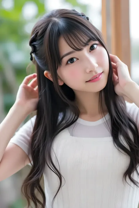       Super Real ,       photorealistic   ,    (Full body image:1.5),  She looks so happy      , shadow,           Global Illuminations          , Alone, (japanese women in their 20s :1.5),      very beautiful、     cute smile ,    Slim,    brown hair ，　bea...