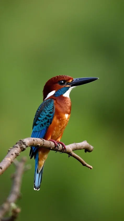 highdefinition images、Image of a kingfisher without a crown、In Uganda, Africa、 Beautiful natural environment in the green grasslands of Queen Elizabeth National ParkNatural environment with lots of trees and flowers(Beautiful coat color of a kingfisher in Uganda, Africa、)A great image focusing on a single animal。