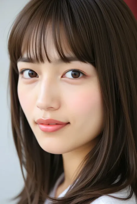 looking at viewer, beautiful skin, beautiful eyes, beautiful face, highly detailed eyes, make up, masterpiece, Super Details, Best lighting, Realistic and Realistic Pictures, high definition RAW color pictures, slightly smile, haruna,