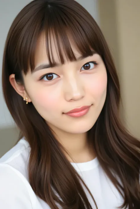 looking at viewer, beautiful skin, beautiful eyes, beautiful face, highly detailed eyes, make up, masterpiece, Super Details, Best lighting, Realistic and Realistic Pictures, high definition RAW color pictures, slightly smile, haruna,