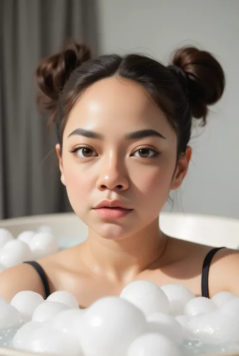Cum in mouth The facial reaction is very gloomy and sad, CREATE ANIME CARTOON 3D PHOTO, "A highly realistic, ultra-detailed portrait of a woman relaxing in a bubble bath, captured in the best settings of a SONY A7R with a fast prime lens (f/1.8). The scene...
