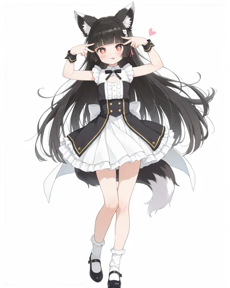 ,1girl,solo,Children,anime girl,Short Girls,little girl,fox ear,fox earをつけたlittle girl,little girl, girl , Cute Cute Girl,,(flat chest1:6),flat chest,,beautiful face,long lashes,,hime cut black super long hair,princess cut black hair,,Blush。ultra-detailed ...