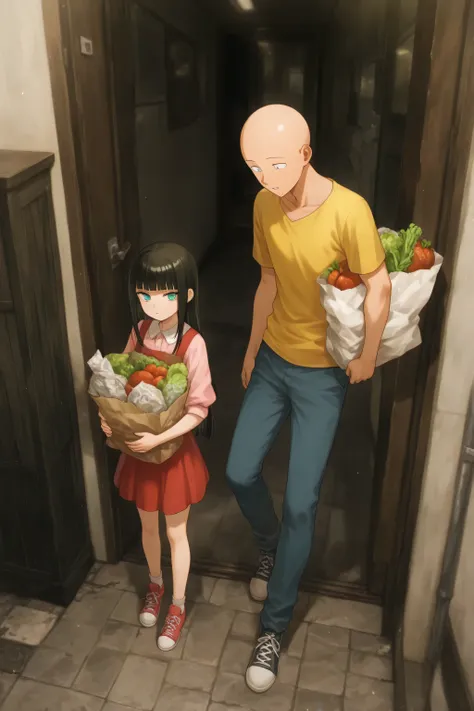 saitama, dia tetangga baruku, he just got home, he brought groceries a lot, i saw it from roftop
Suspicious Neighbours No One Can Understand,