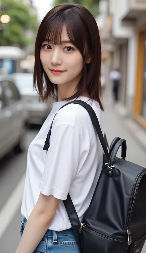 (Full body shot of a woman from behind:1.5)、Woman standing backwards in front of camera、(woman with the same hairstyle:1.5),I can't see the woman's face 、(Greatest Masterpiece:1.2), ( Original photo :1.2), Professional Photography, double eyelid, long eyel...